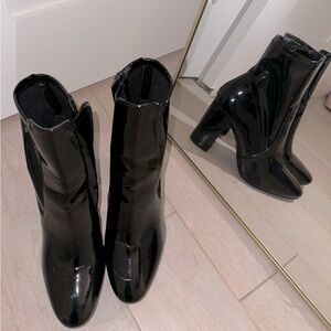 New: ALDO black patent booties